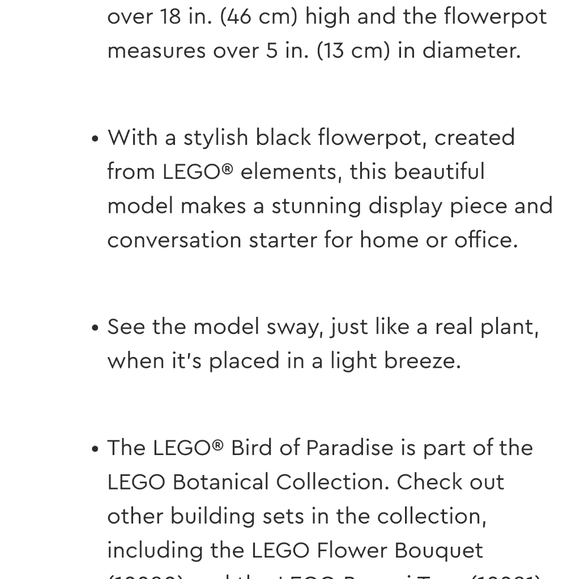 *RETIRED* LEGO Botanical Collection, Bird of Paradise - Picture 5 of 10